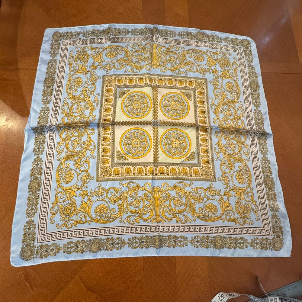 Elegant Gold and Blue Scarf 123